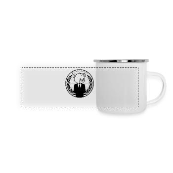 Anonymours Body Weiß - Panorama Emaille-Tasse - Weiß - Vorne