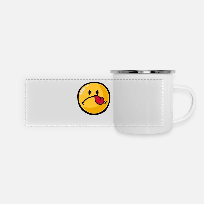 Smiley anger detest - Panoramic Camper Mug - white
