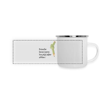 Schule - Panorama Emaille-Tasse - Weiß - Vorne