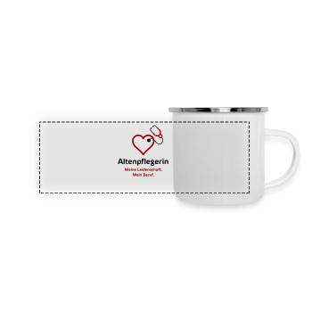 Altenpflegerin - Panorama Emaille-Tasse - Weiß - Vorne