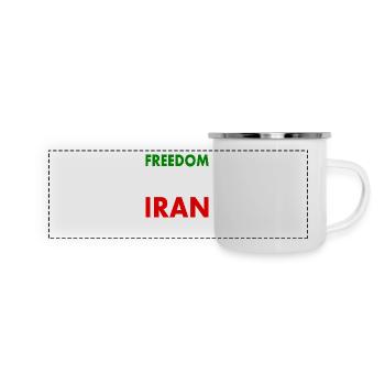 Freedom for iran - Panorama Emaille-Tasse - Weiß - Vorne