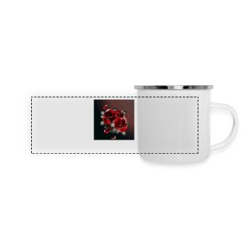 bouquet sombre de roses rouges - Mug panoramique émaillé - blanc - Devant