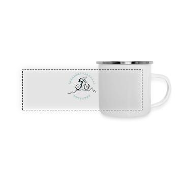 Cycliste professionnel - Mug panoramique émaillé - blanc - Devant