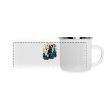 Strahlender Paladin - Panorama Emaille-Tasse - Weiß - Vorne