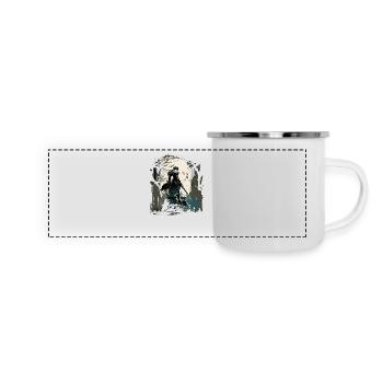Leuchtender Paladin stehend - Panorama Emaille-Tasse - Weiß - Vorne
