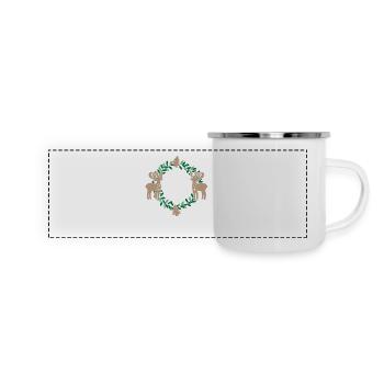 Renne de neige - Mug panoramique émaillé - blanc - Devant