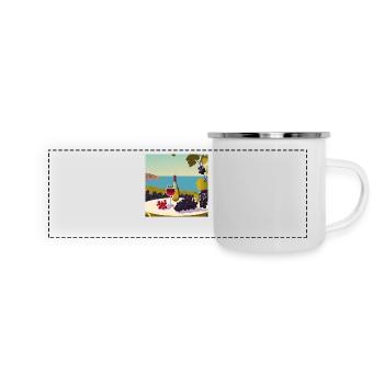 Wein / Rotwein / Weißwein - Panorama Emaille-Tasse - Weiß - Vorne