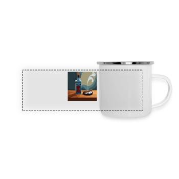 Whisky / Scotch /Rum - Panorama Emaille-Tasse - Weiß - Vorne