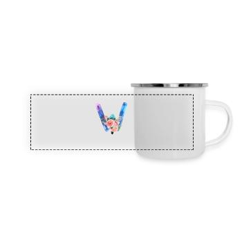 Buchstabe w Aquarell - Panorama Emaille-Tasse - Weiß - Vorne