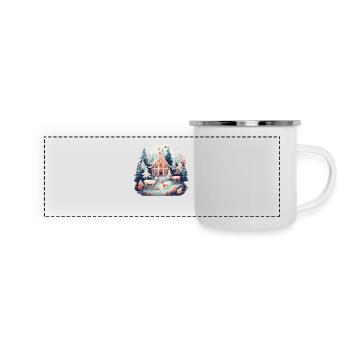 weihnachts-shirt - Panorama Emaille-Tasse - Weiß - Vorne