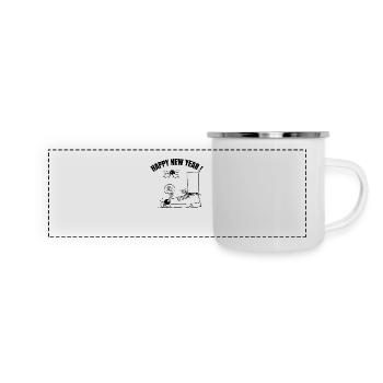 Beth the Spider - The Kiss Under the Mistletoe (+text) - Panoramic Camper Mug - white - Front