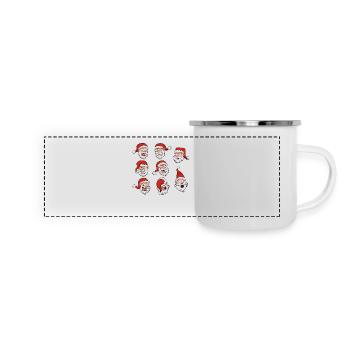 Visages du Père Noël - Mug panoramique émaillé - blanc - Devant