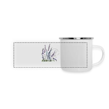 Lavande - Mug panoramique émaillé - blanc - Devant