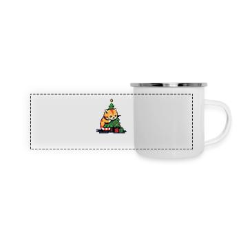 Chat de Noël - Mug panoramique émaillé - blanc - Devant