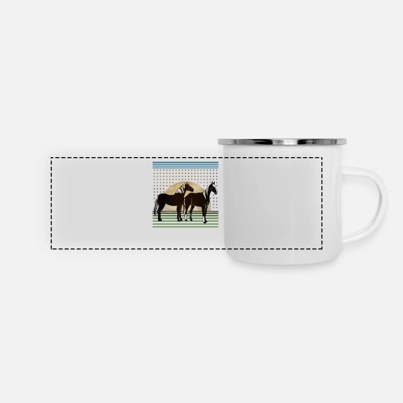 Horses - Panoramic Camper Mug - white