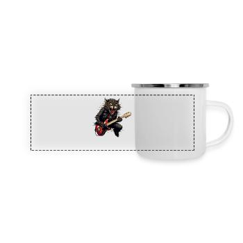 Pets, Cute, Cat, Animal, Cat, Funny Music, Guitar - Panoramic Camper Mug - white - Front