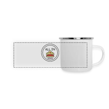 ALL IN KING - Meister des Spiels GL/RT - Panorama Emaille-Tasse - Weiß - Vorne