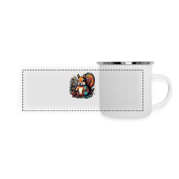 Écureuil - Mug panoramique émaillé - blanc - Devant