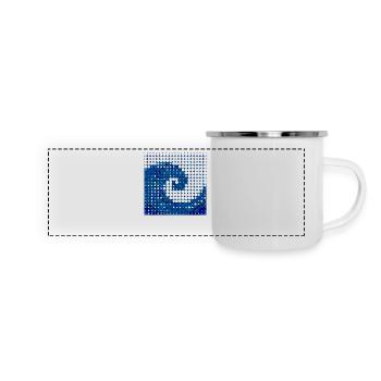 Welle - Panorama Emaille-Tasse - Weiß - Vorne