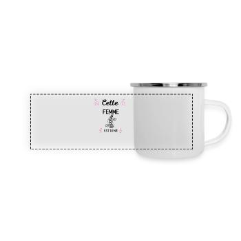 Cette femme est kiné - idée cadeau humour - Mug panoramique émaillé - blanc - Devant