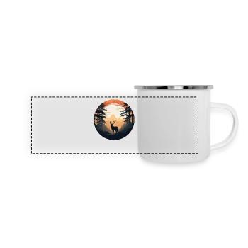 Forêt du matin - Mug panoramique émaillé - blanc - Devant