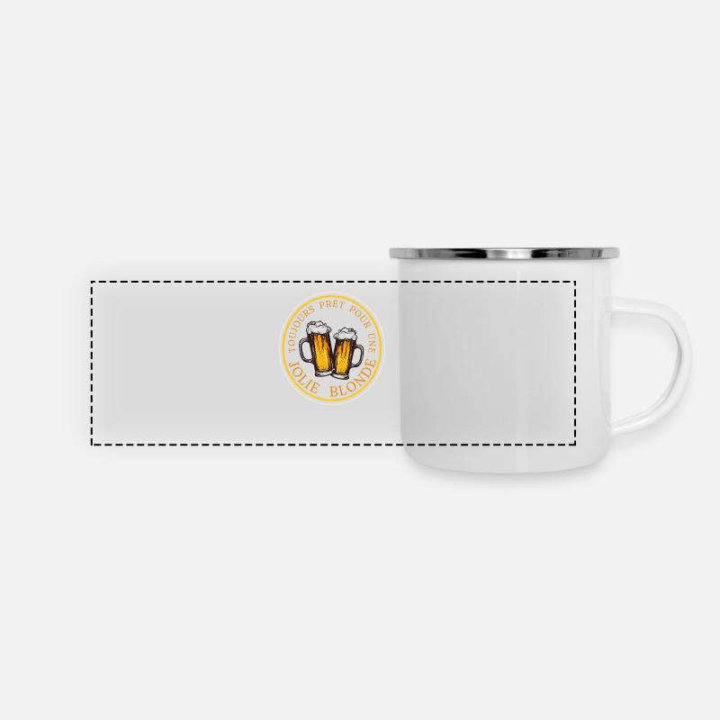 "T-Shirt Always Ready for a Pretty Blonde" - Panoramic Camper Mug - white