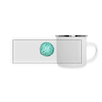 Turquoise Ribbon Ball - Panoramic Camper Mug - white - Front