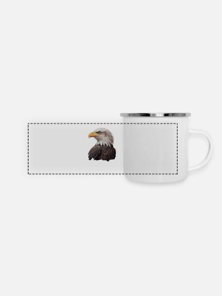 Schöner Weißkopfseeadler - Panorama Emaille-Tasse - Weiß