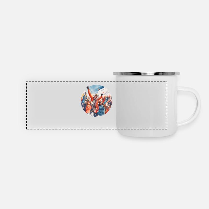 Après-ski - Mug panoramique émaillé - blanc