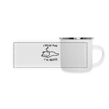 J'peux pas j'ai sieste - Mug panoramique émaillé - blanc - Devant