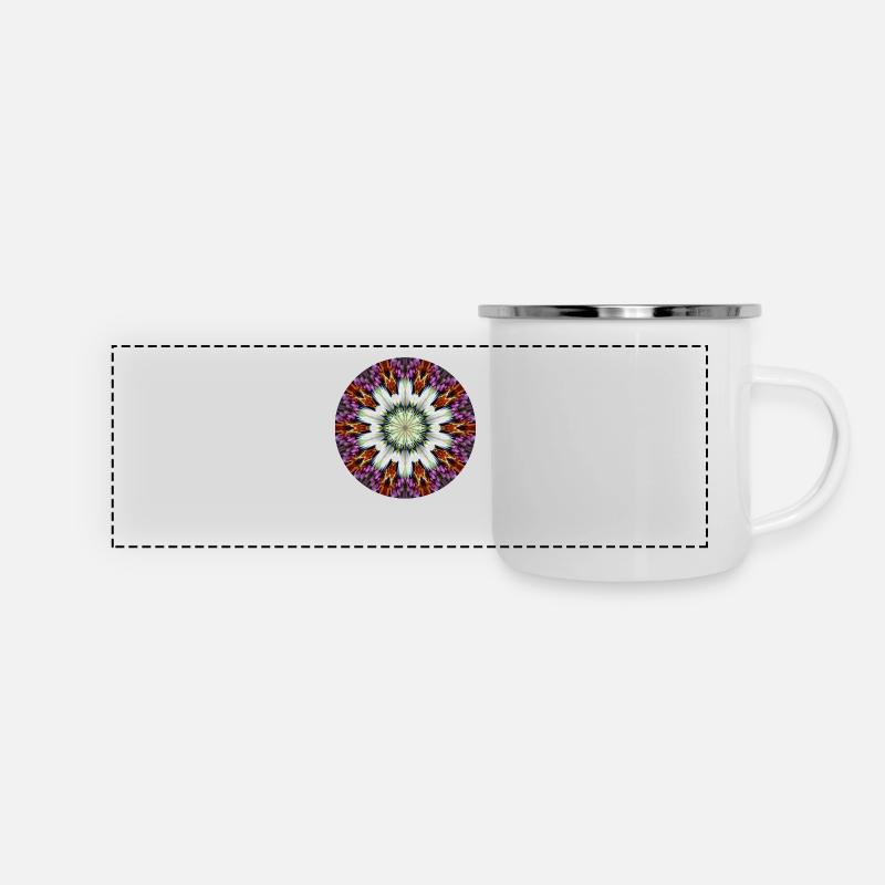 Flower Button - Panoramic Camper Mug - white