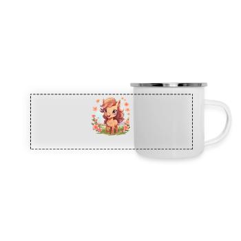 Kawaii Pony Spring - Mug panoramique émaillé - blanc - Devant