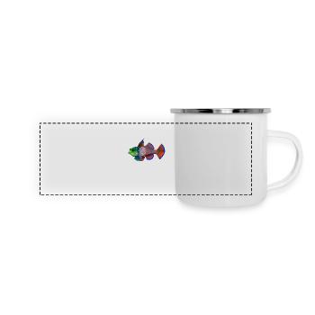 Poisson mandarin - Mug panoramique émaillé - blanc - Devant