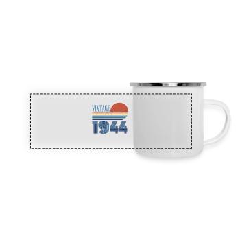 Jahrgang 1944 - Panorama Emaille-Tasse - Weiß - Vorne