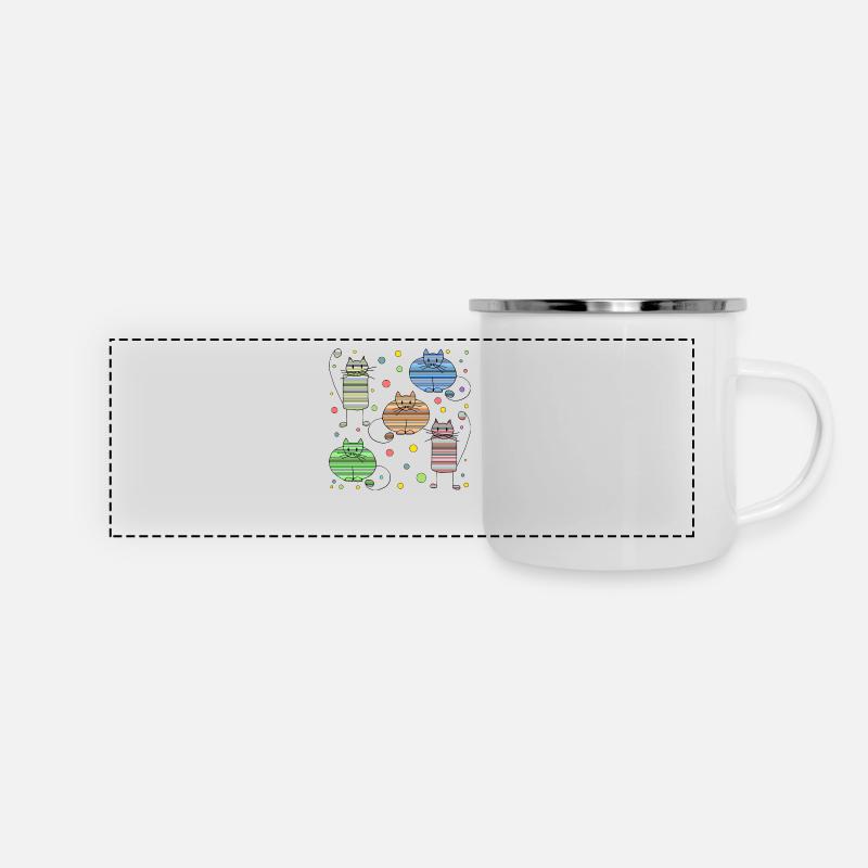 Cats - Panoramic Camper Mug - white