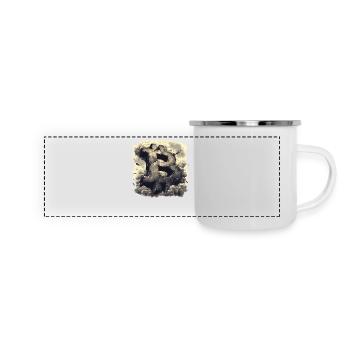 Designs crypto, rétro et minimalistes Bitcoin - Mug panoramique émaillé - blanc - Devant