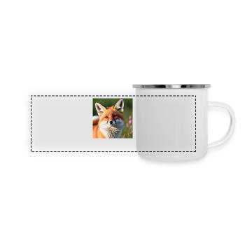 schlauer Fuchs - Panorama Emaille-Tasse - Weiß - Vorne