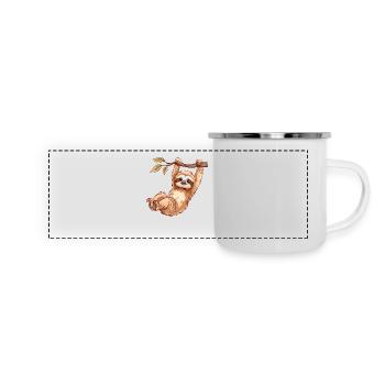 The Funny Sloth Not Lazy - Panoramic Camper Mug - white - Front