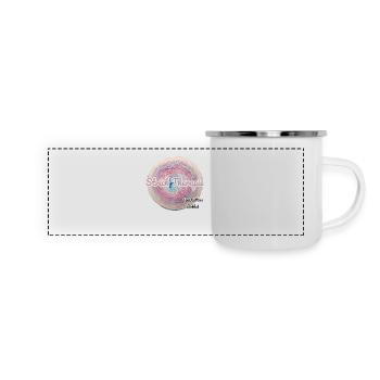 Strick Therapie - Panorama Emaille-Tasse - Weiß - Vorne