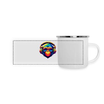 DJ Groove Monkey - Panoramic Camper Mug - white - Front