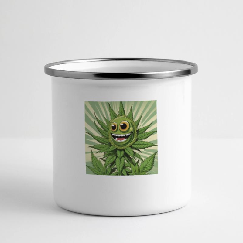 Cannabis 3 Tazza smaltata con vista