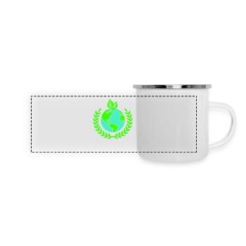 erde kranz - Panorama Emaille-Tasse - Weiß - Vorne