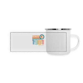 Jahrgang 1981 limitierte Auflage - Panorama Emaille-Tasse - Weiß - Vorne