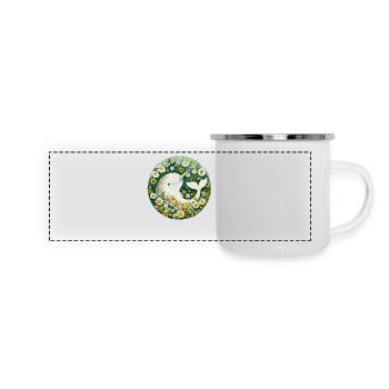 Narwal - Panorama Emaille-Tasse - Weiß - Vorne