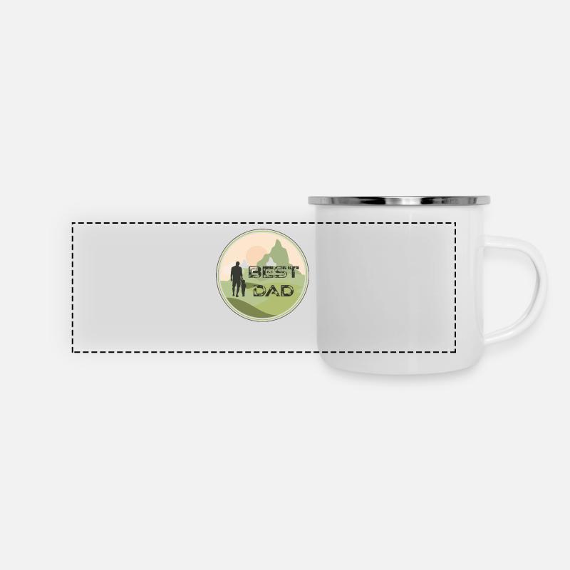Meilleur papa - Mug panoramique émaillé - blanc