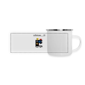 Bauhaus Kaffeemaschine - Panorama Emaille-Tasse - Weiß - Vorne
