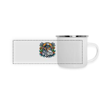 Bester Papa - Panorama Emaille-Tasse - Weiß - Vorne