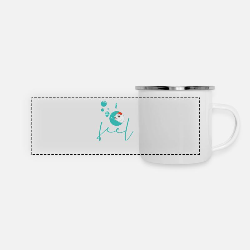 I feel like a fish in water - happy - Panoramic Camper Mug - white