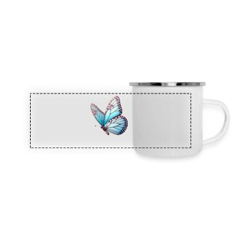 Papillon - Légèreté Envolée - Mug panoramique émaillé - blanc - Devant