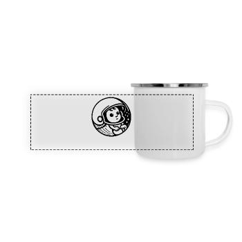 Behelmtes Baby - Smart Child Safety - Panorama Emaille-Tasse - Weiß - Vorne